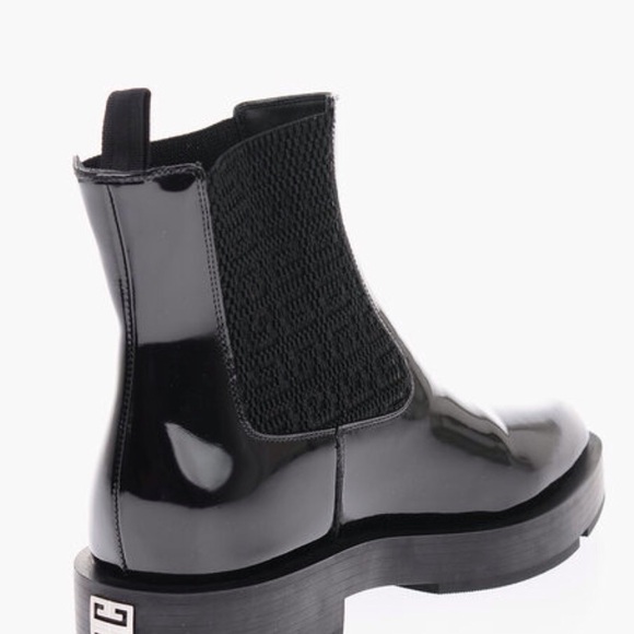 Givenchy Patent Leather Chelsea Booties with Monogram Elastic Insert. Size 6 - Picture 6 of 9